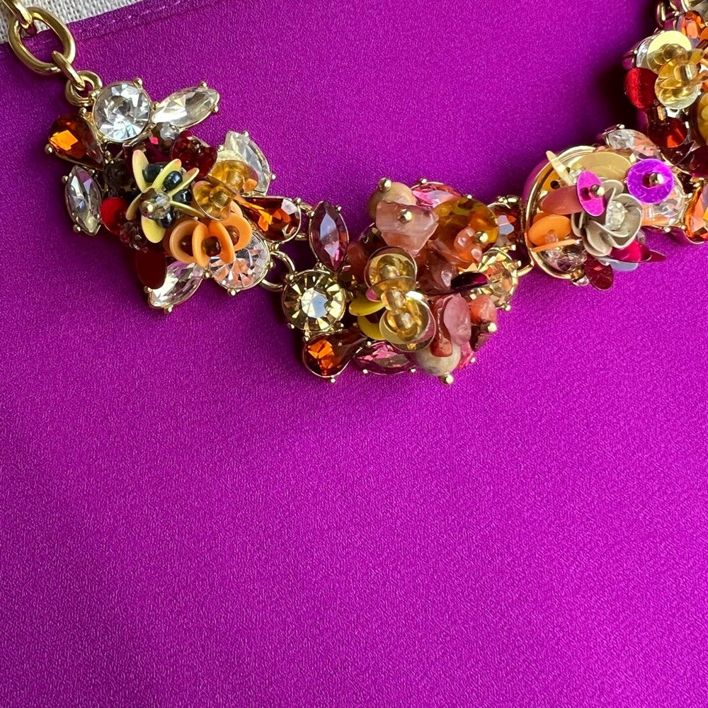 Talbots Colorful Mixed Media Statement Necklace - Picture 16 of 16